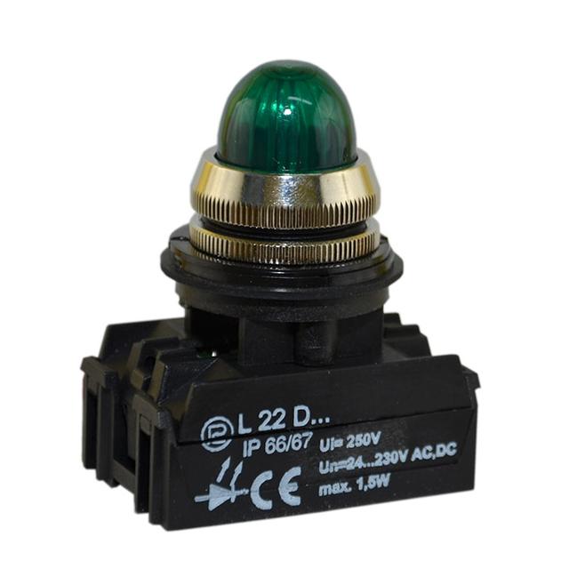 Lampka L22GD 24V-230V W3 zielona