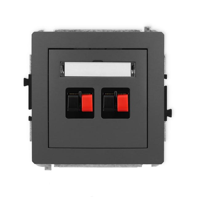 DECO Mechanizm gniazda głośnikowego podwójnego grafitowy mat