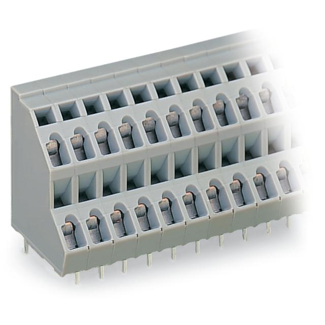 2-piętrowa listwa do pł. drukowanych 4-bieg. szara raster 5 mm /84szt./ WAGO