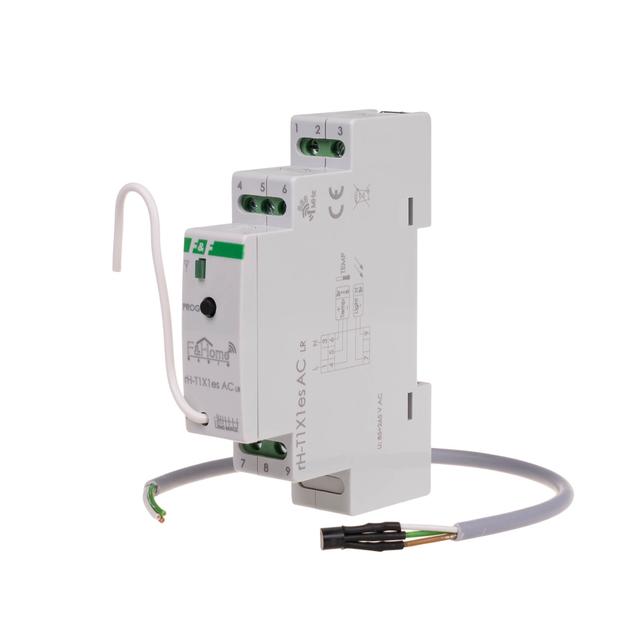 Moduł radiowy czujnika jasności/temperatury montaż na szynie DIN rH-T1X1es-AC-LR F&F
