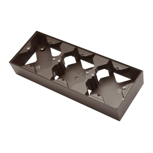 SONATA Puszka instalacyjna potrójna - kolor czekoladowy metalik