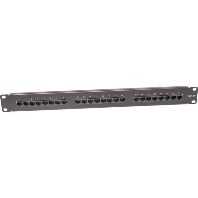 Panel kat. 5e 19" 1U 24xRJ45 UTP czarny