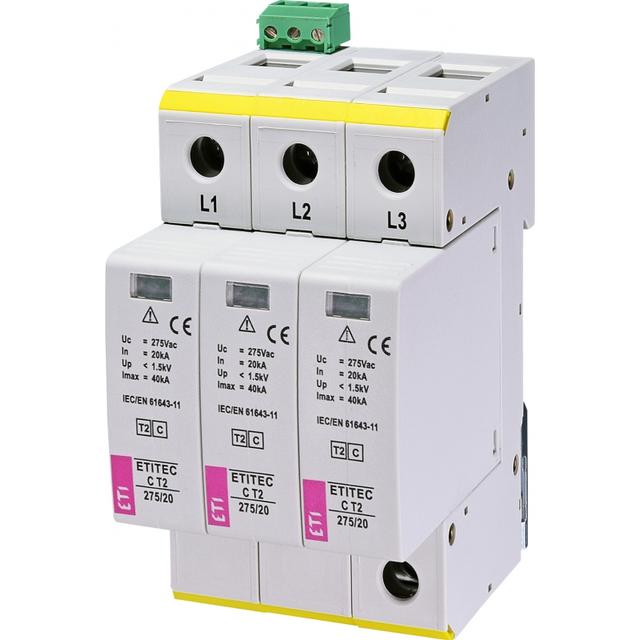 Ogranicznik przepięć T2 (C) TEC C T2 275/20 3+0 RC 002440400 ETI