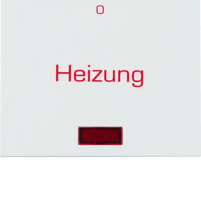 Berker K.x Klawisz z soczewką i nadrukiem  Heizung  i  0 , biały połysk