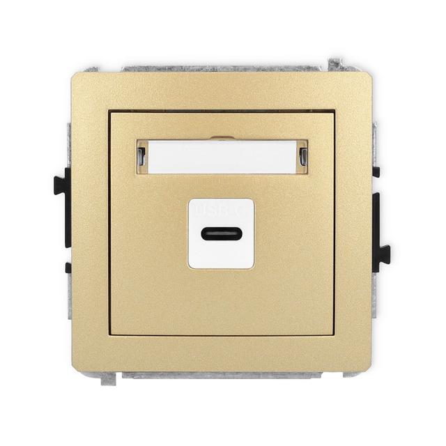 DECO Mechanizm gniazda pojedynczego 1xUSB C-C złoty