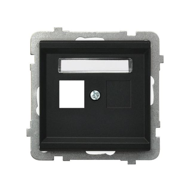 SONATA Obudowa gniazda pojedynczego typu Keystone prosta - kolor czarny metalik