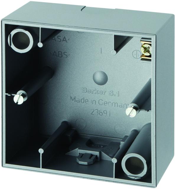 BERKER S.1 Puszka natynkowa pojedyncza aluminium mat 10419939 HAGER