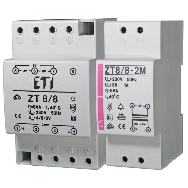 Transformator dzwonkowy 8 VA 230V/12V ZT 8/12 002411006 ETI