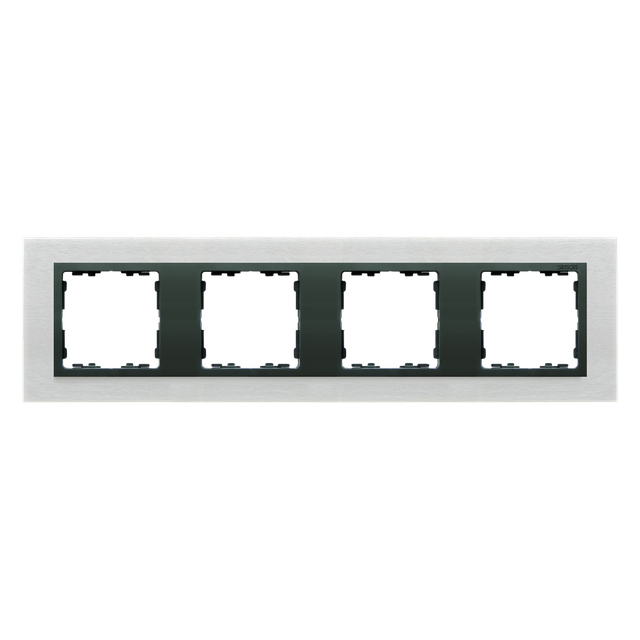 Simon 82 Nature Ramka 4-krotna Nature-metal Inox mat / pierścień grafit 82847-31 KONTAKT