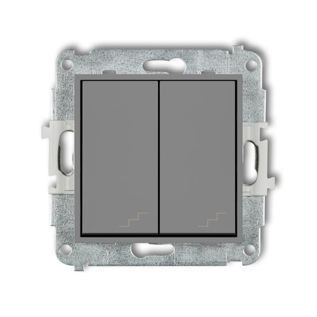 MINI Mechanizm łącznika podwójnego schodowego szary mat 27MWP-33 KARLIK