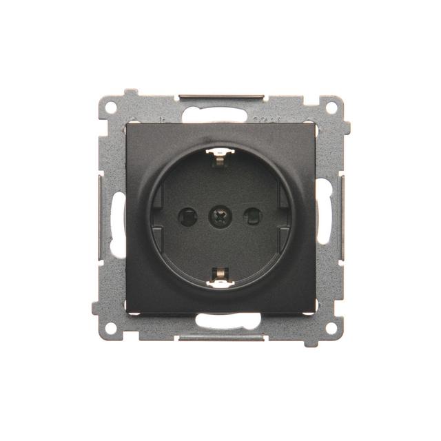 Simon 54 Gniazdo Schuko z przesłonami 16A 250V szybkozłączka antracyt DGSz1CZ.01/48 KONTAKT