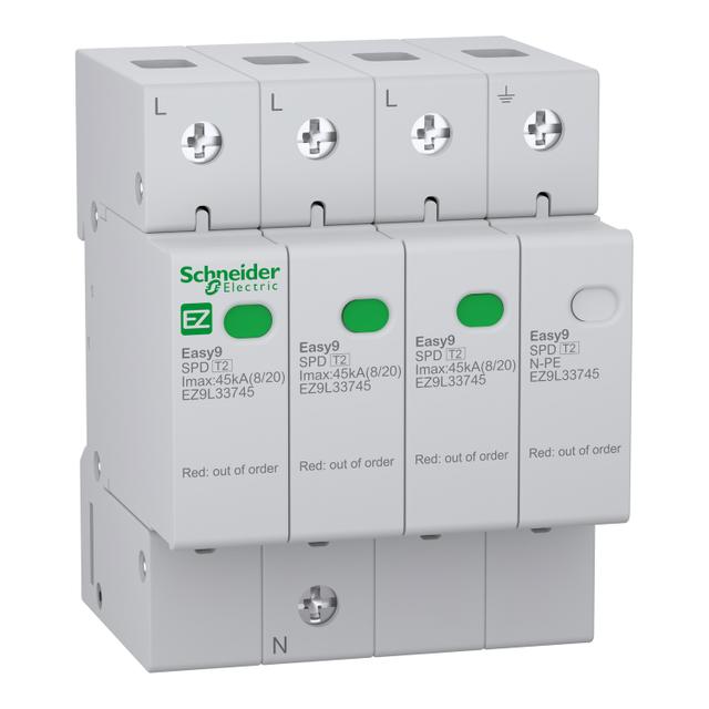 Ogranicznik przepięć Easy9 PRO 3P+N Typ 2 Imax 45kA In 20kA Up 1,5 kV EZ9L33745 Schneider
