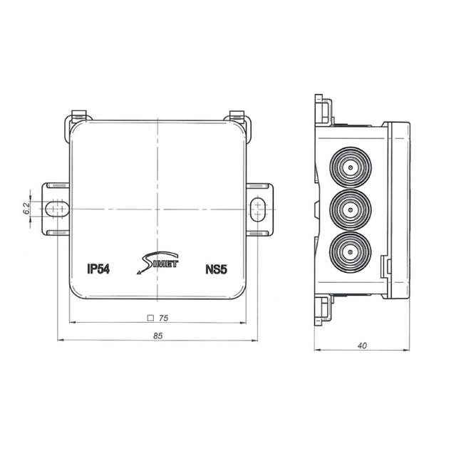 Puszka instalacyjna naścienna NS5 FASTBOX&HOOK brązowy