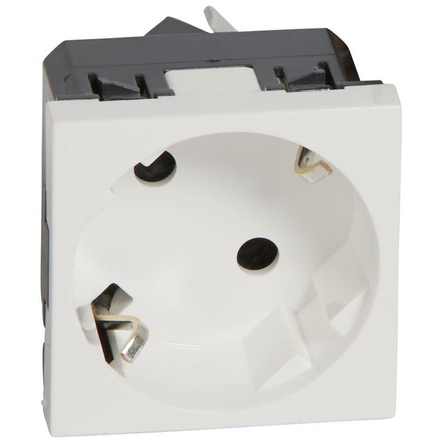 Mosaic - Gniazdo 2P+Z Schuko 16A - 250 V Kątowe 45 Stopni - Zaciski Automatyczne 077245 LEGRAND