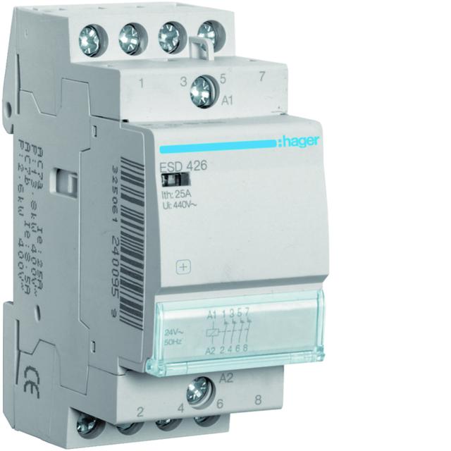 Stycznik modułowy 24V AC 4R 25A AC-7A B ESD426 HAGER