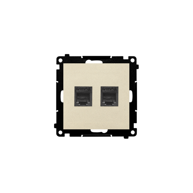 Simon 55 Gniazdo telefoniczne podwójne RJ12 Szampański mat TF2.01/144 KONTAKT