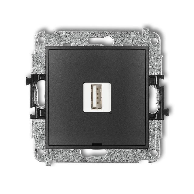 ICON Ładowarka USB pojedyncza USB A, 10W max., 5V, 2A, bez pola opisowego grafitowy 11ICUSBBO-3 KARLIK