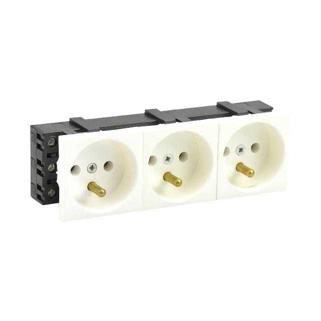 Gniazdo elektryczne bez blokady 3x230V, białe