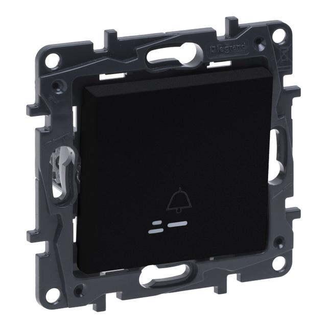 Niloe Step - przycisk pojedynczy 6 A podświetlany z symbolem dzwonka- kolor czarny, Legrand