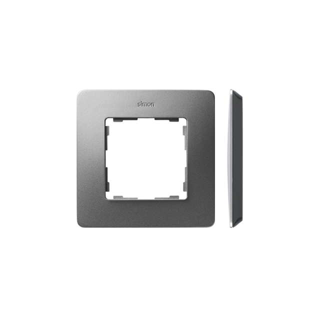 Simon 82 Detail Ramka 1-krotna Detail ORIGINAL-air ALUMINIUM / podstawa Czarna 8200610-293 KONTAKT