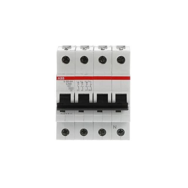 S203-C50NA Wyłącznik nadprądowy 6kA 3P+N C50A 2CDS253103R0504 ABB