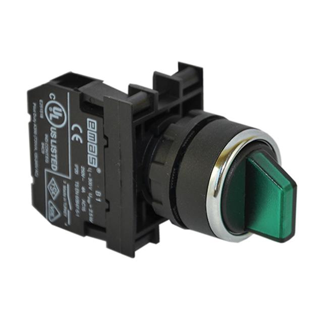 Przycisk pokrętny podśw. 1NO, stabilny, pozycje 0-1, 100-250V, zielony