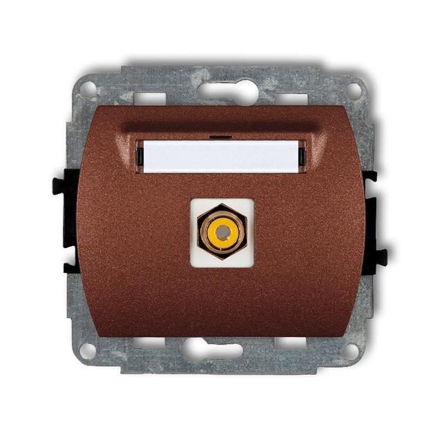 TREND Mechanizm gniazda pojedynczego RCA (typu cinch - żółty, pozłacany) brązowy metalik