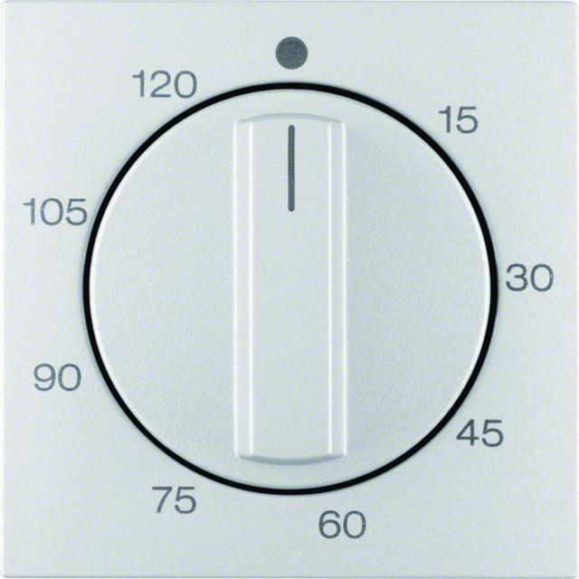 BERKER B.Kwadrat/B.7 Płytka czołowa z pokrętłem Regulator mechanizm łącz. czas. 120 min aluminium mat lakierowana 16331404 HAGER
