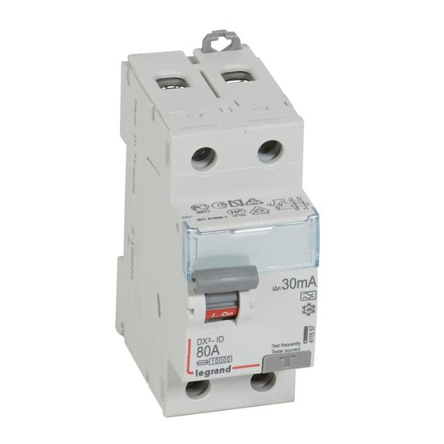 Wyłącznik Różnicowoprądowy P 302 2P 80A 30Ma Typa DX3 411557 LEGRAND