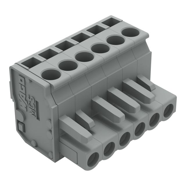 MCS-MIDI Classic gniazdo kątowe 6-bieg. szare raster 5 mm /50szt./ WAGO