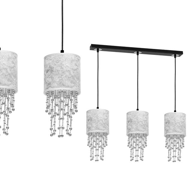 lampa wisząca Almeria 3xE27 srebrno/czarna MLP6435 Milagro