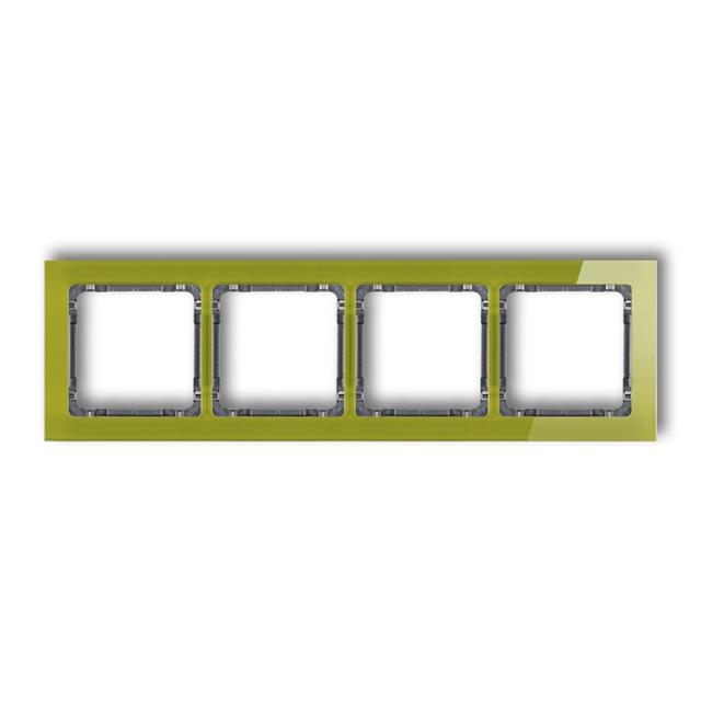 DECO Ramka uniwersalna poczwórna - efekt szkła (ramka zielona; spód grafitowy)