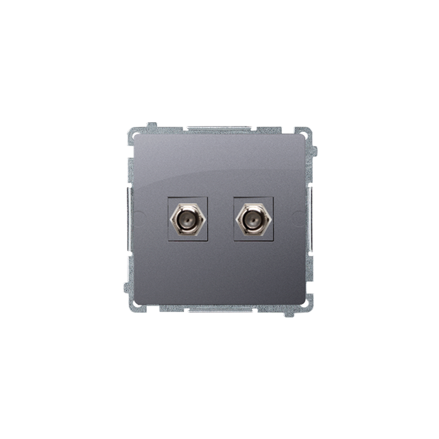 Simon Basic Gniazdo antenowe typu ''F'' podwójne stal inox BMAF2.01/21 KONTAKT