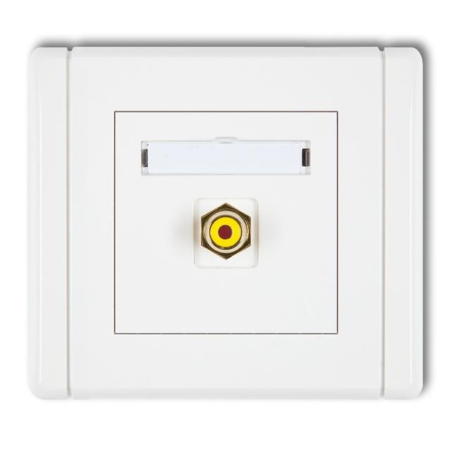 FLEXI Gniazdo pojedyncze RCA (typu cinch - żółty, pozłacane) biały FGRCA-1 KARLIK
