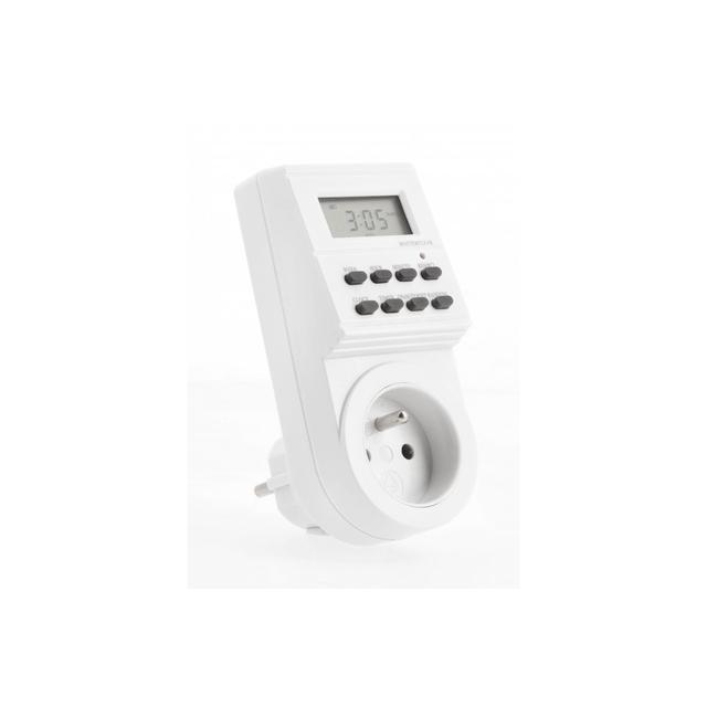 PROGRAMATOR CZASOWY TYGODNIOWY, ELEKTRONICZNY, BIAŁY