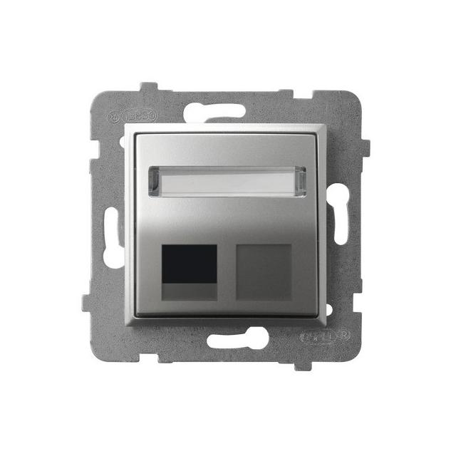 ARIA Obudowa gniazda pojedynczego typu Keystone skośna - kolor srebro