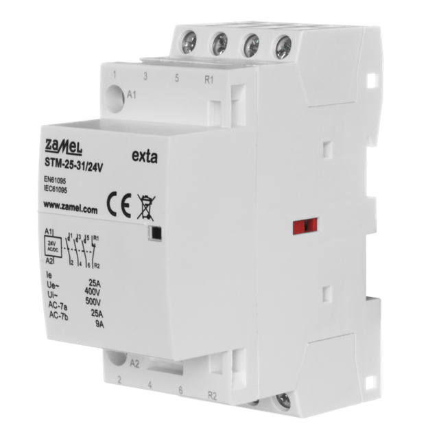 STYCZNIK MODUŁOWY INSTALACYJNY 25A, 3xNO+1xNC, 24V AC/DC, TYP: STM-25-31/24V