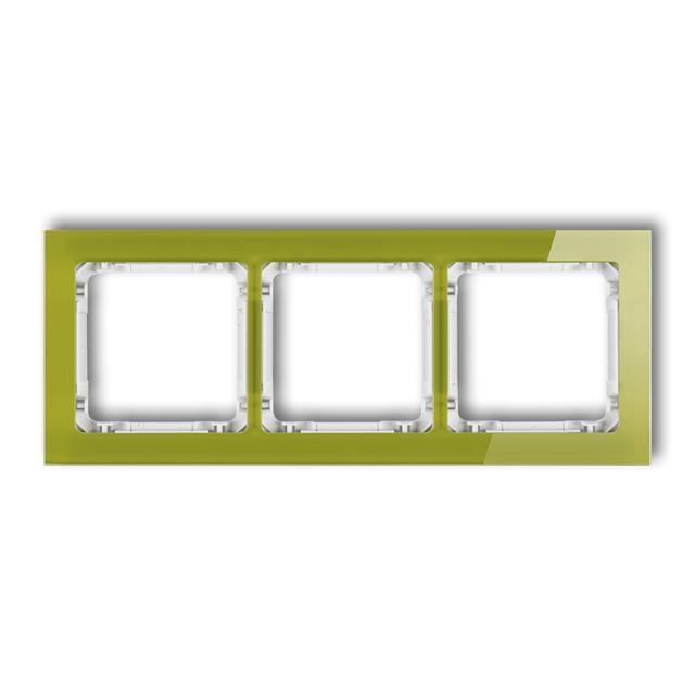 DECO Ramka uniwersalna potrójna - efekt szkła (ramka zielona; spód biały)