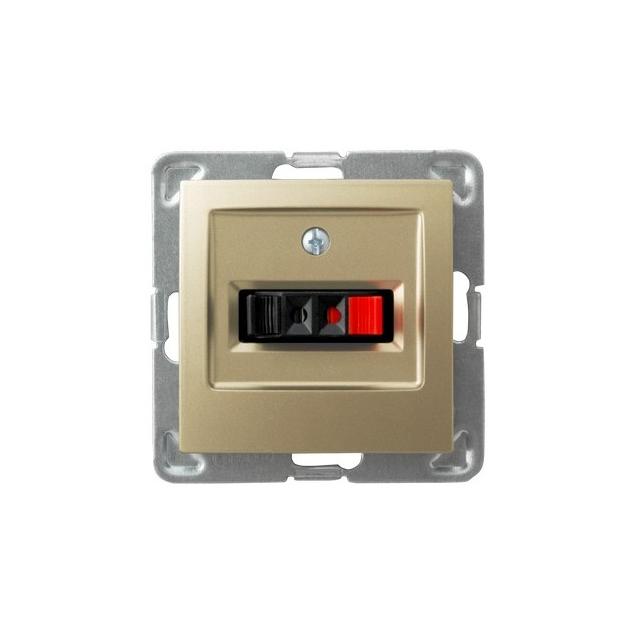 IMPRESJA Gniazdo głośnikowe pojedyncze - kolor złoty metalik GG-1Y/m/28