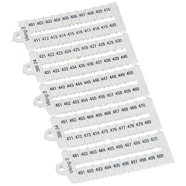 Płytki Oznaczników Viking3 Szerokość 6Mm /401-500/ Poziome /1000Szt./ 039524 LEGRAND