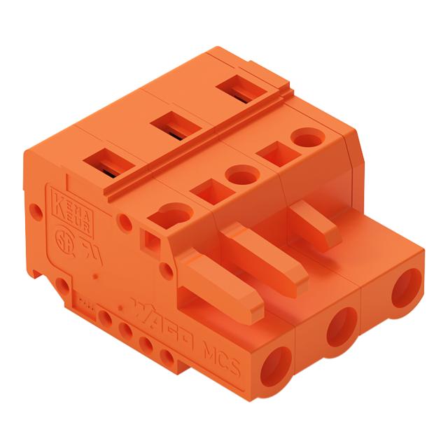 MCS-MIDI Classic gniazdo 3-bieg. pomarańczowe raster 7,62 mm /100szt./ WAGO