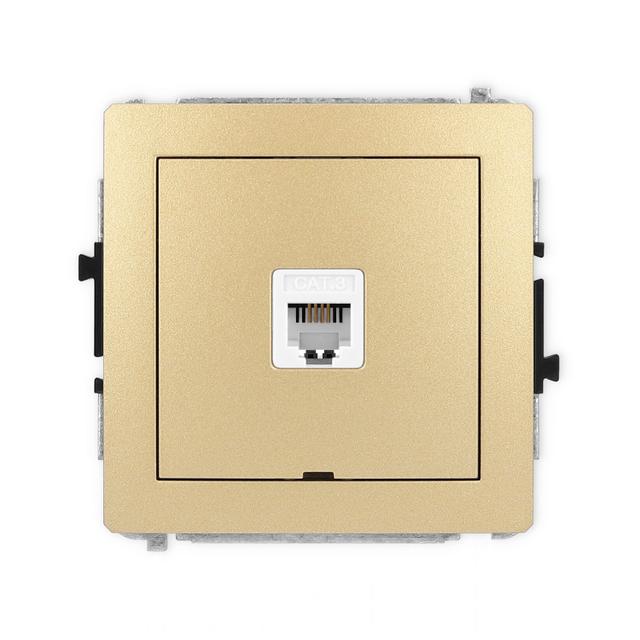 DECO Mechanizm gniazda telefonicznego pojedynczego 1xRJ11, 4-stykowy, beznarzędziowe, bez pola opiso