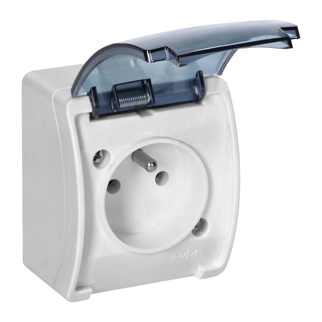 Gniazdo pojedyncze AQUATIC IP44 biały dymiony OR-OE-7105/WT ORNO