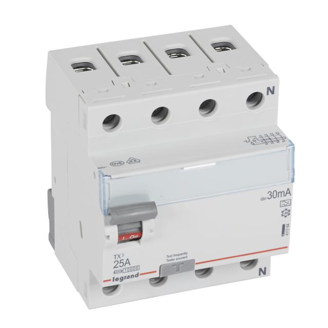 Wyłącznik Różnicowoprądowy 4P 25A 0,03A Typa P304 TX3 411764 LEGRAND
