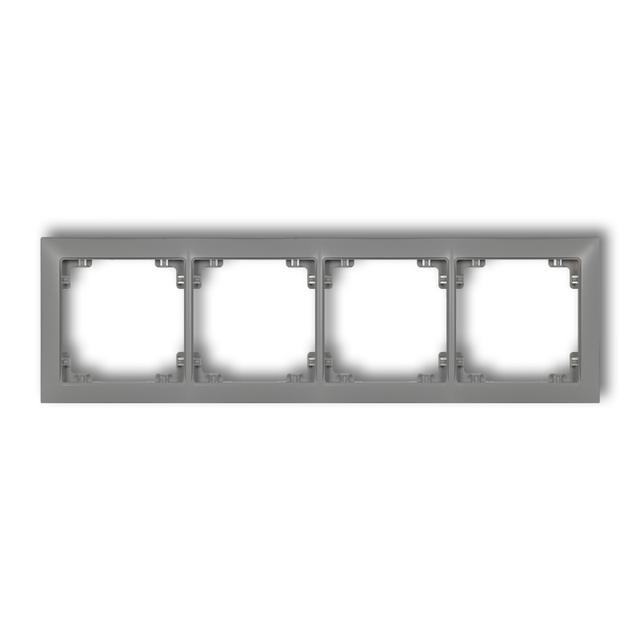 DECO Ramka poczwórna z tworzywa DECO Soft szary mat 27DRSO-4 KARLIK