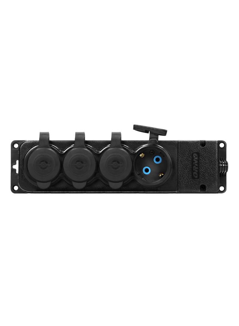 Rozgałęźnik bryzgoszczelny i odporny na uderzenia IP44 4 gniazda 16A 230V AC gumowy uniep OR-AE-1316