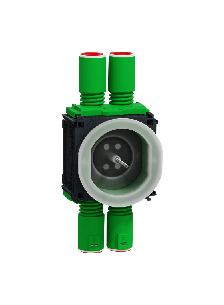 Multifix, puszka 1M, 32 mm, 4 elastyczne wejścia, z zatyczką i mocowaniem