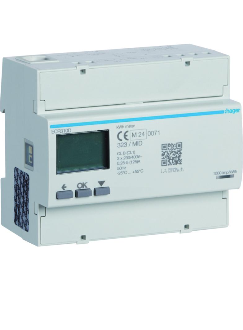agardio.measure Licznik energii elektrycznej 3-fazowy, 125A 6M, Modbus, MID ECR310D HAGER