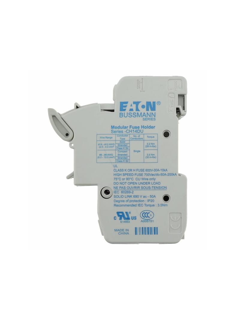 3 Pole 14x51 MFH and Neutral Podstawa wkładki cylindrycznej 14x51 3p+1N 50A 690VAC CH143DNU EATON