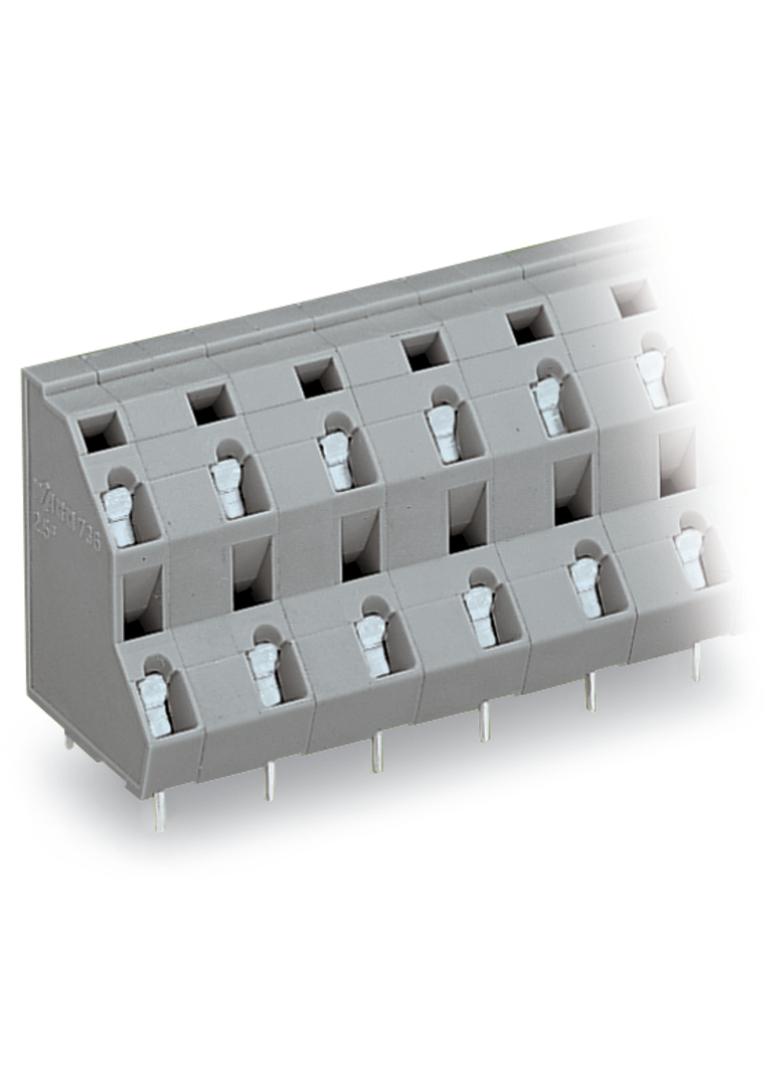 2-piętrowa listwa do pł. drukowanych 12-bieg. szara raster 10 mm